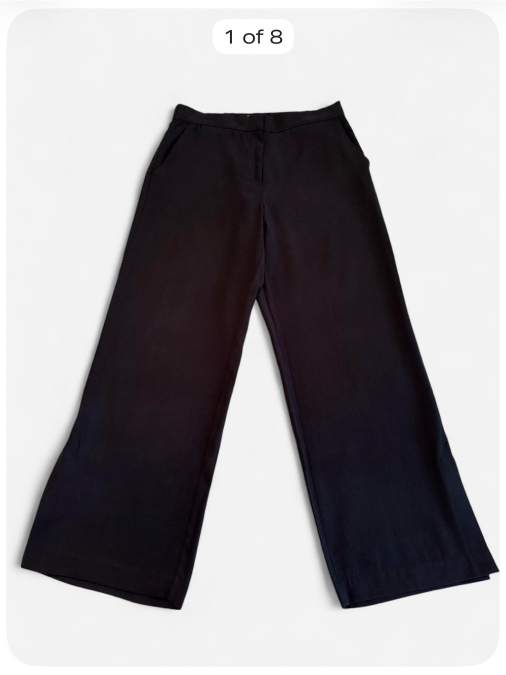 H&M Women’s Size 14 Black Tailored Ankle Slit Straight Leg Pants